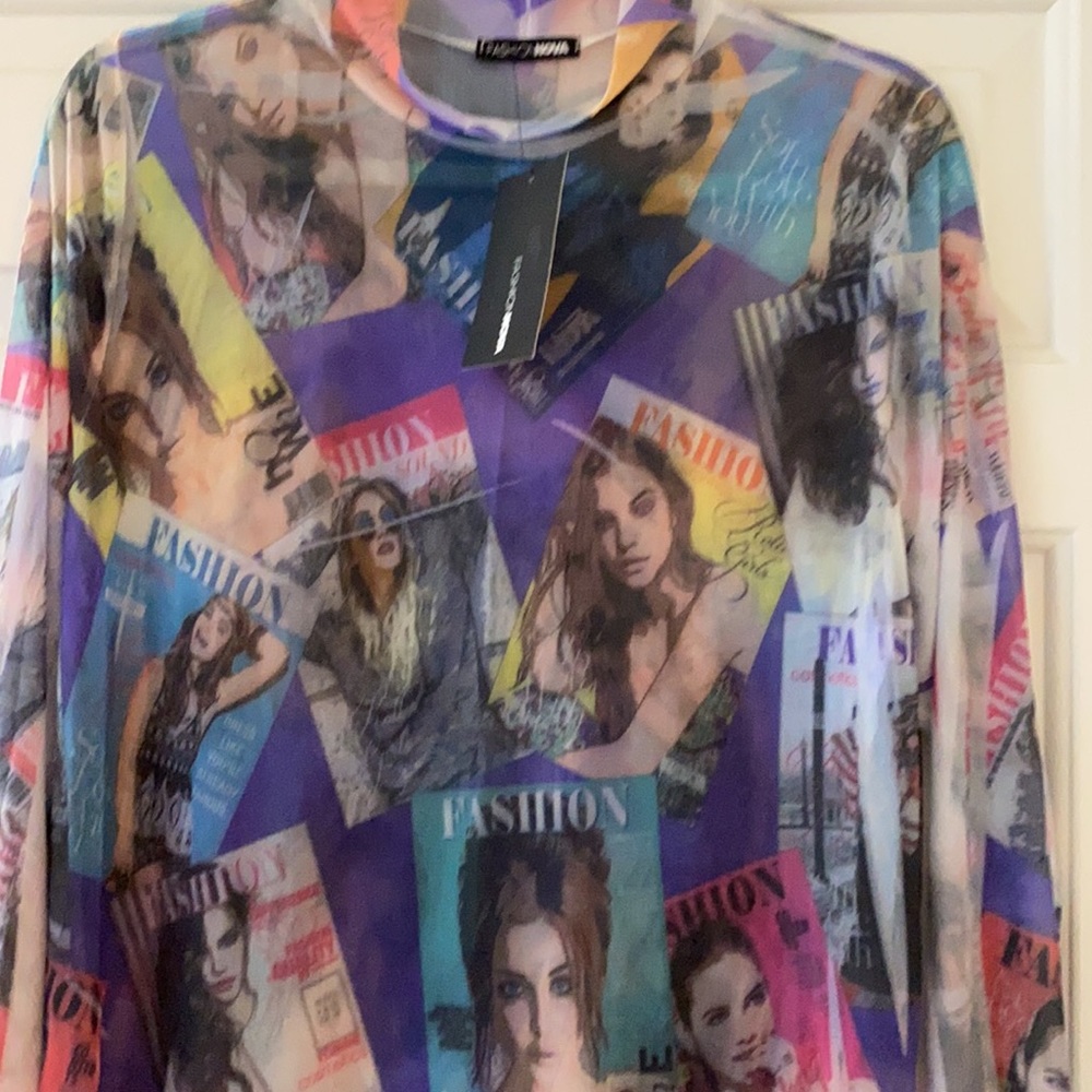 NWT Dress - 1 OF A KINDcolorful midi in a sheer fabric fashion magazines - Plus
